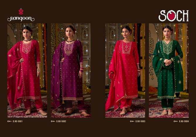 Soch By Rangoon Viscose Jacquard Readymade Suits Wholesale Shop In Surat